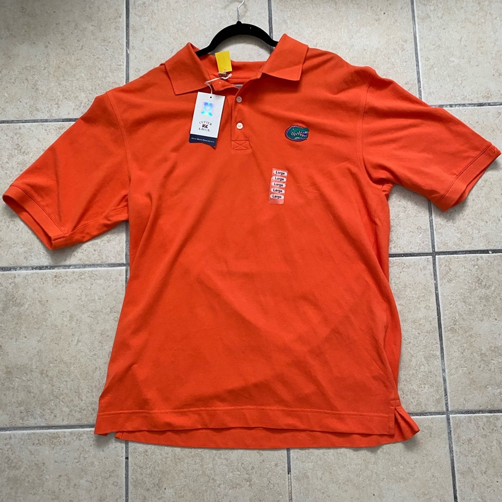 Cutter & Buck Orange Polo Shirt Vibrant Short Sleeve